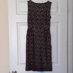 Teal with brown overlay dress